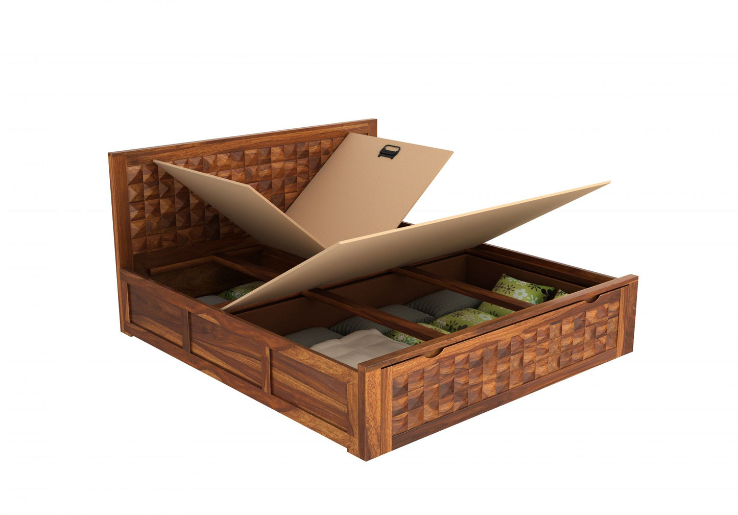 Demand King Size Bed With One Drawers In Natural Finish For Bedroom Furniture