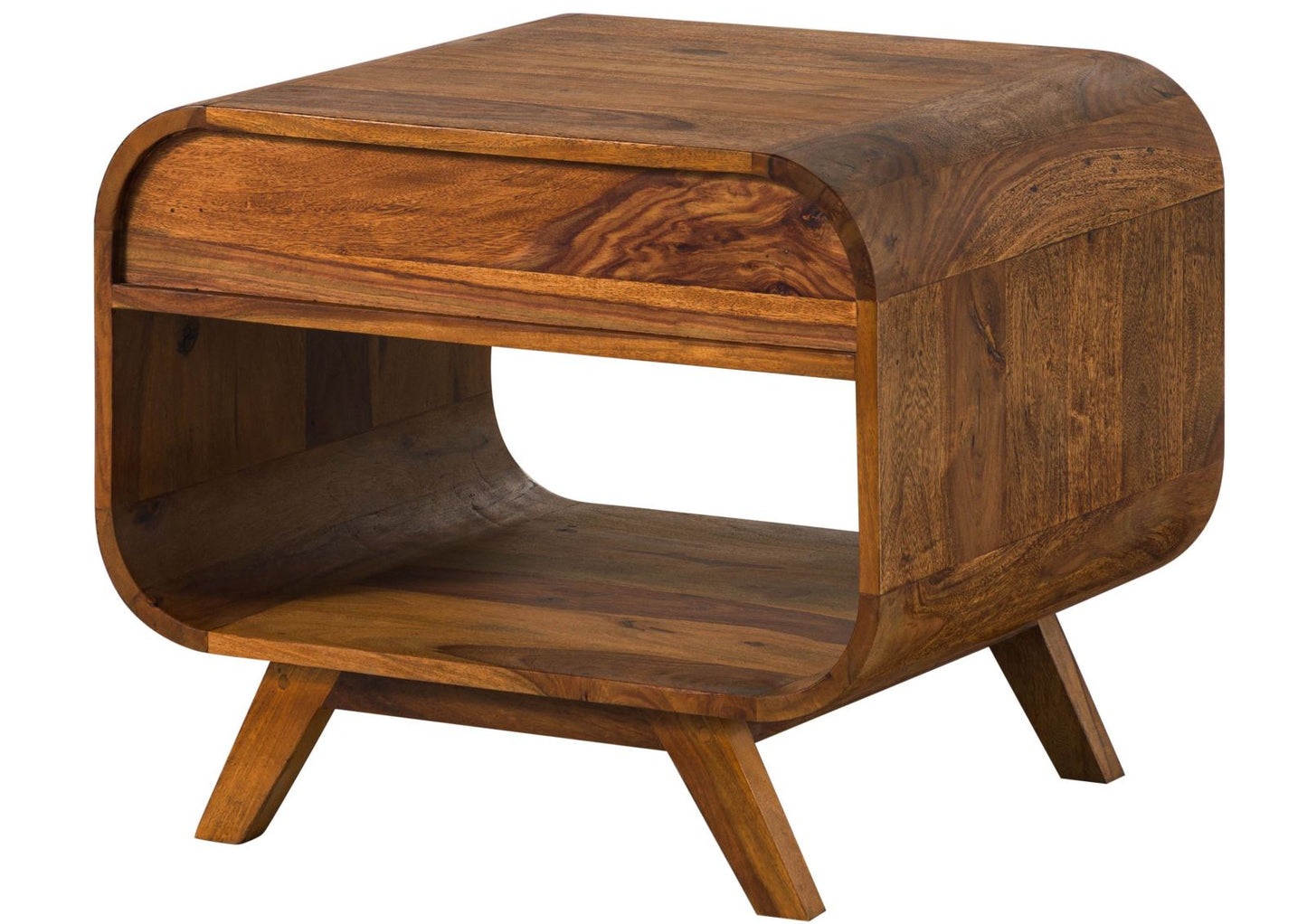 Zara Solid Mango Wood Drawer with Shelf Coffee Table In Provincial Teak Finish #013