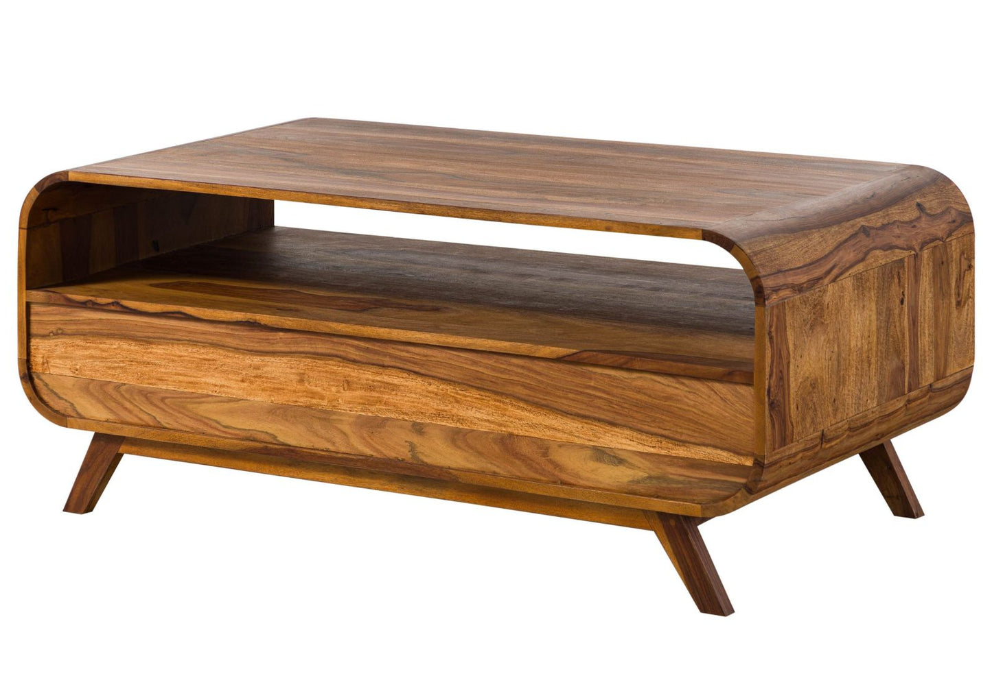 Zara Solid Mango Wood Two layers with Shelf Coffee Table In Provincial Teak Finish #014