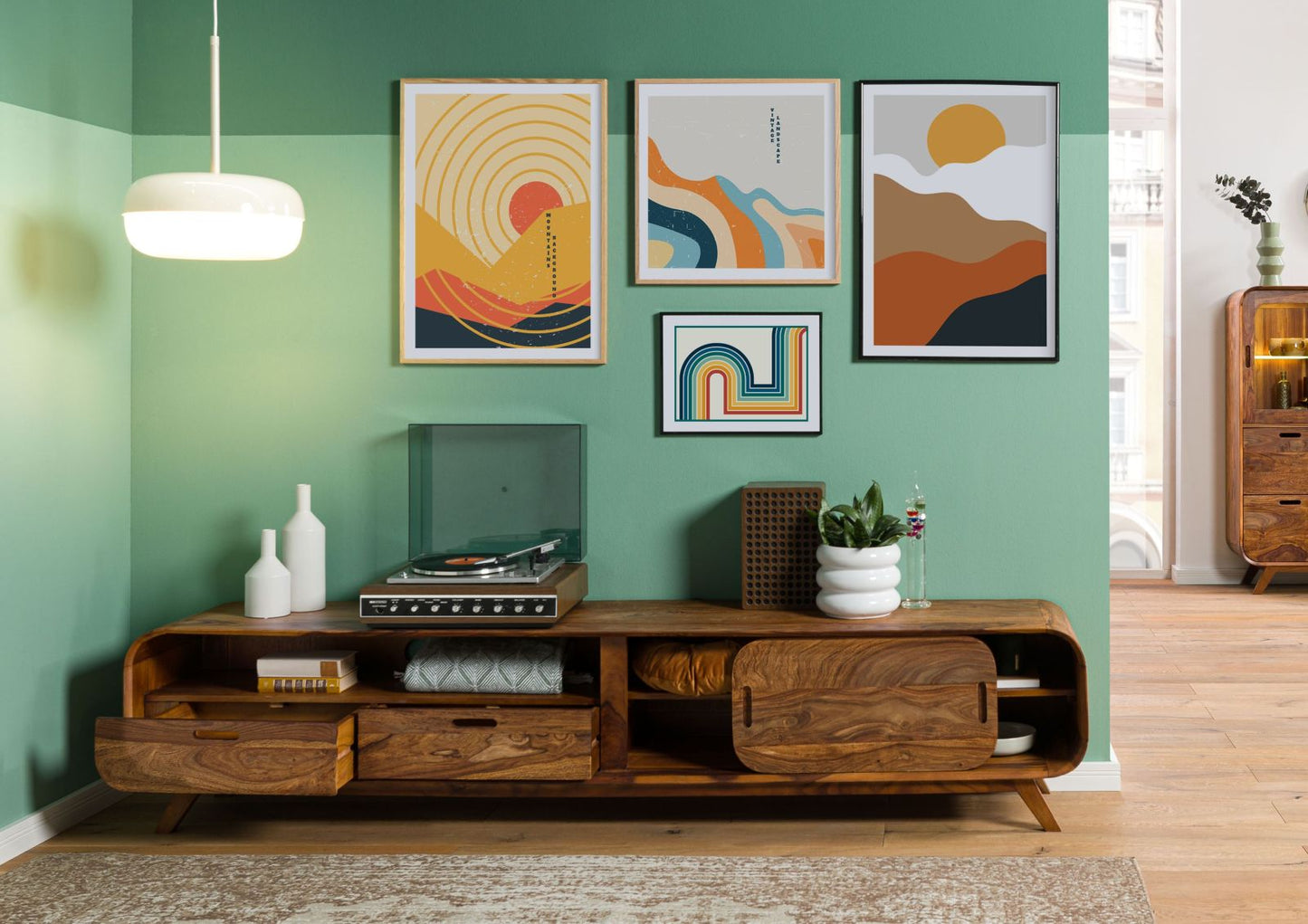 Zara Solid Mango Wood Tv Unit In Provincial Teak Finish