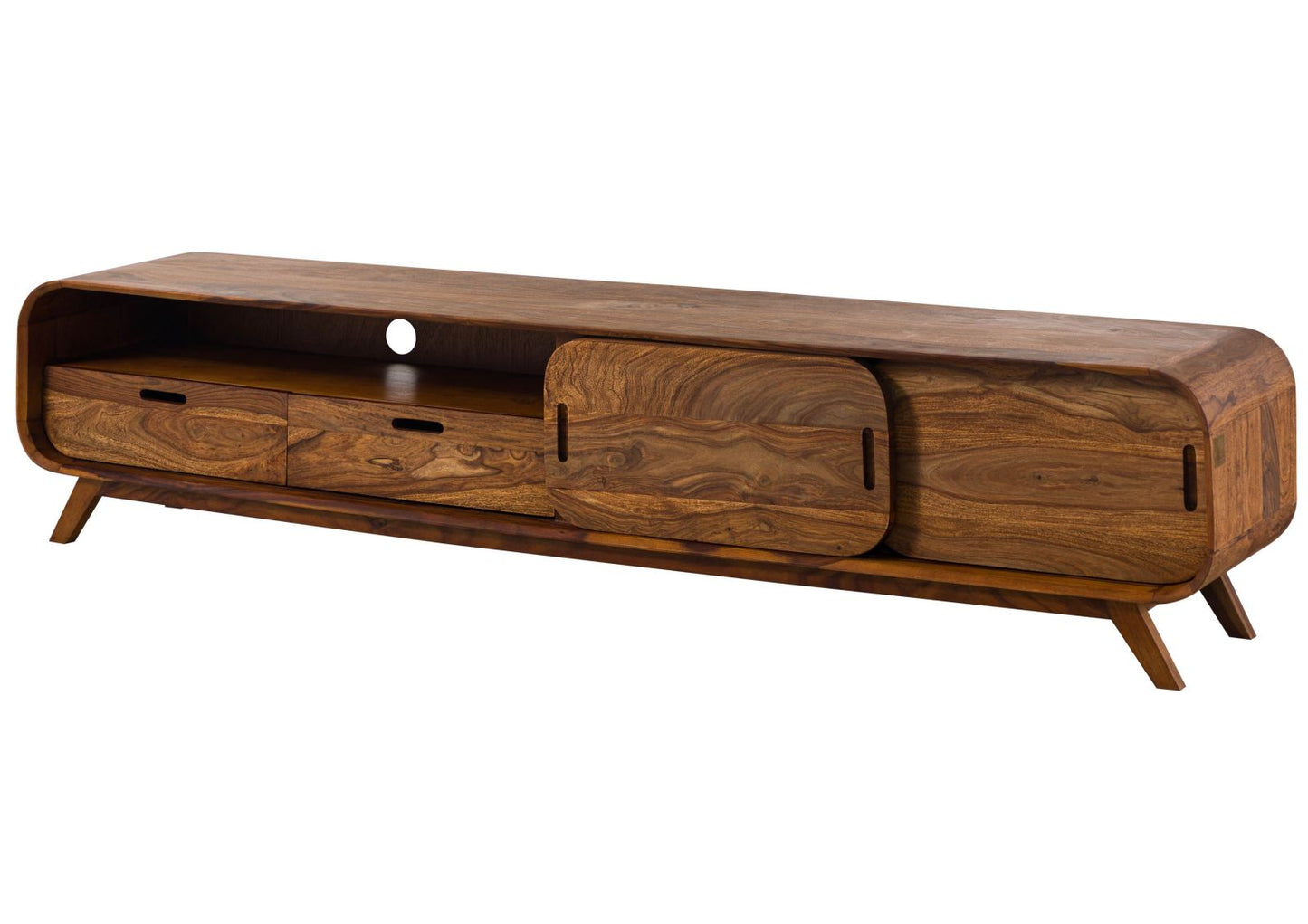 Zara Solid Mango Wood Tv Unit In Provincial Teak Finish