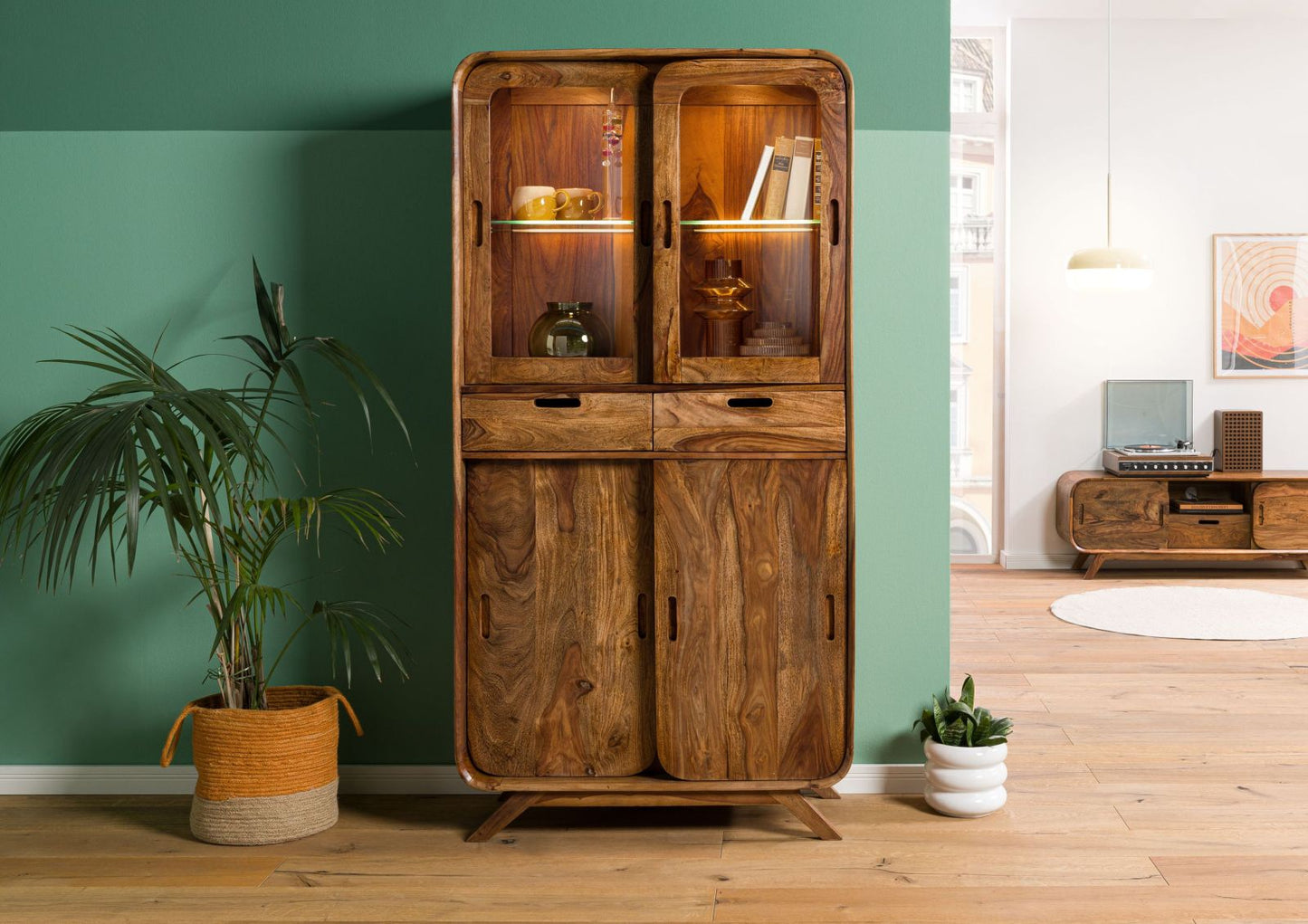Zara Solid Mango Wood Sideboard In Provincial Teak Finish