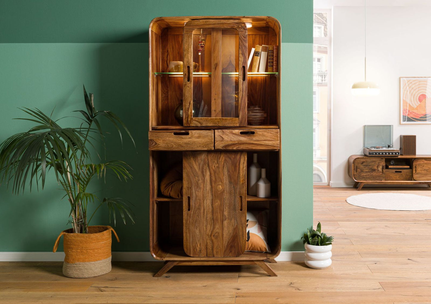 Zara Solid Mango Wood Sideboard In Provincial Teak Finish