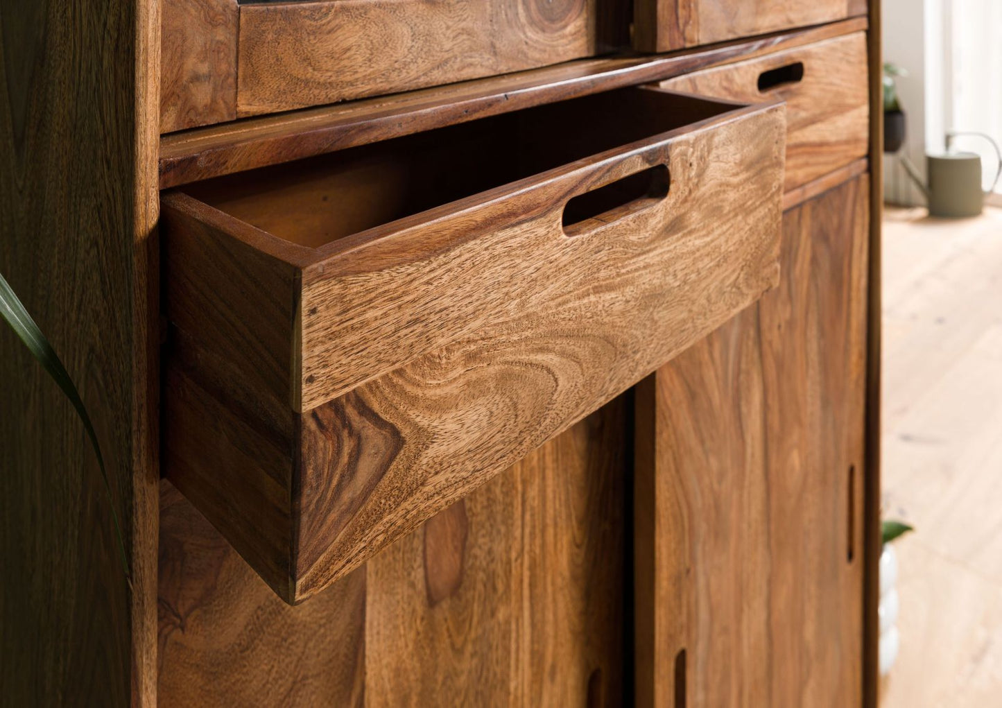 Zara Solid Mango Wood Sideboard In Provincial Teak Finish