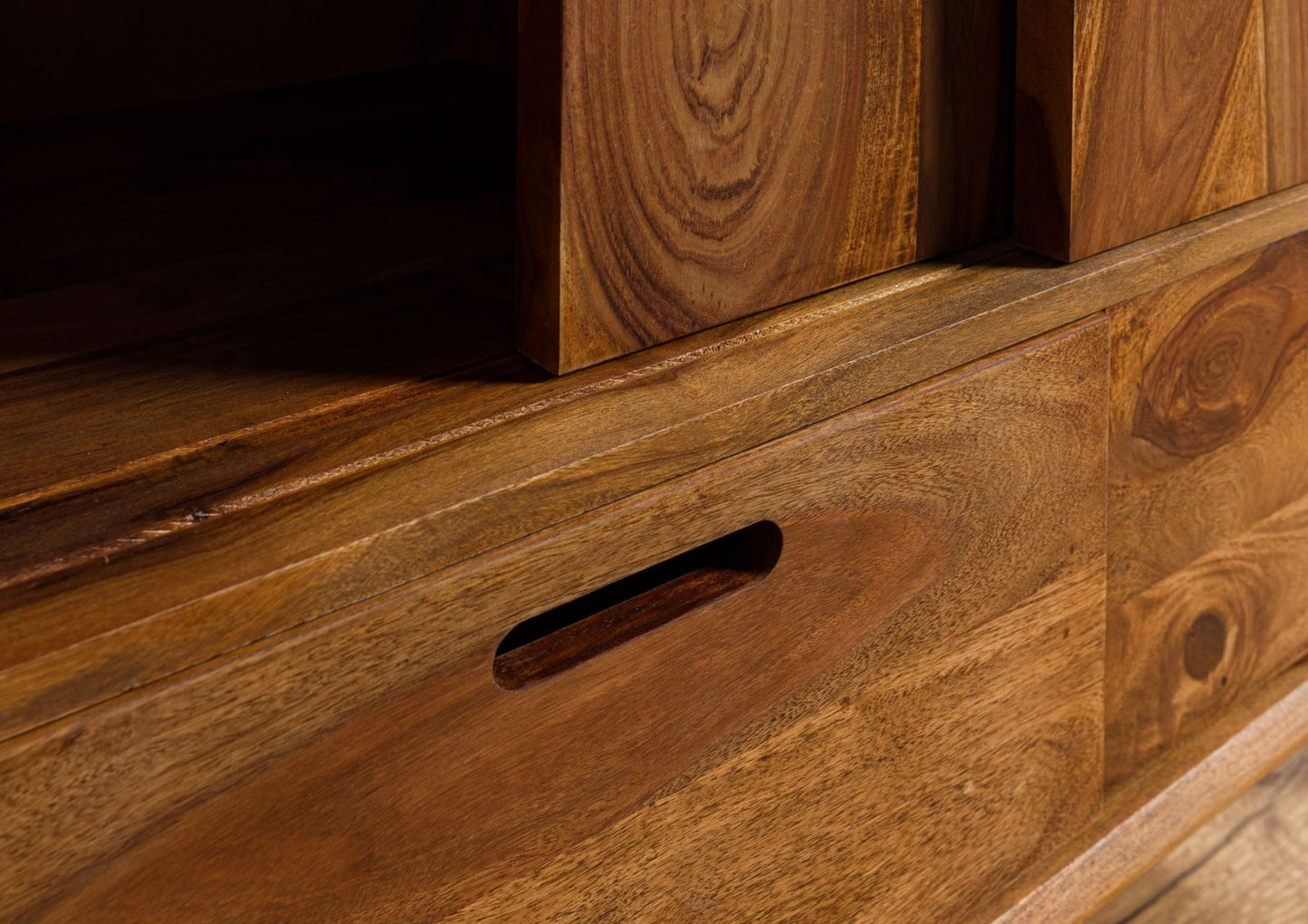 Zara Solid Mango Wood Sideboard In Provincial Teak Finish