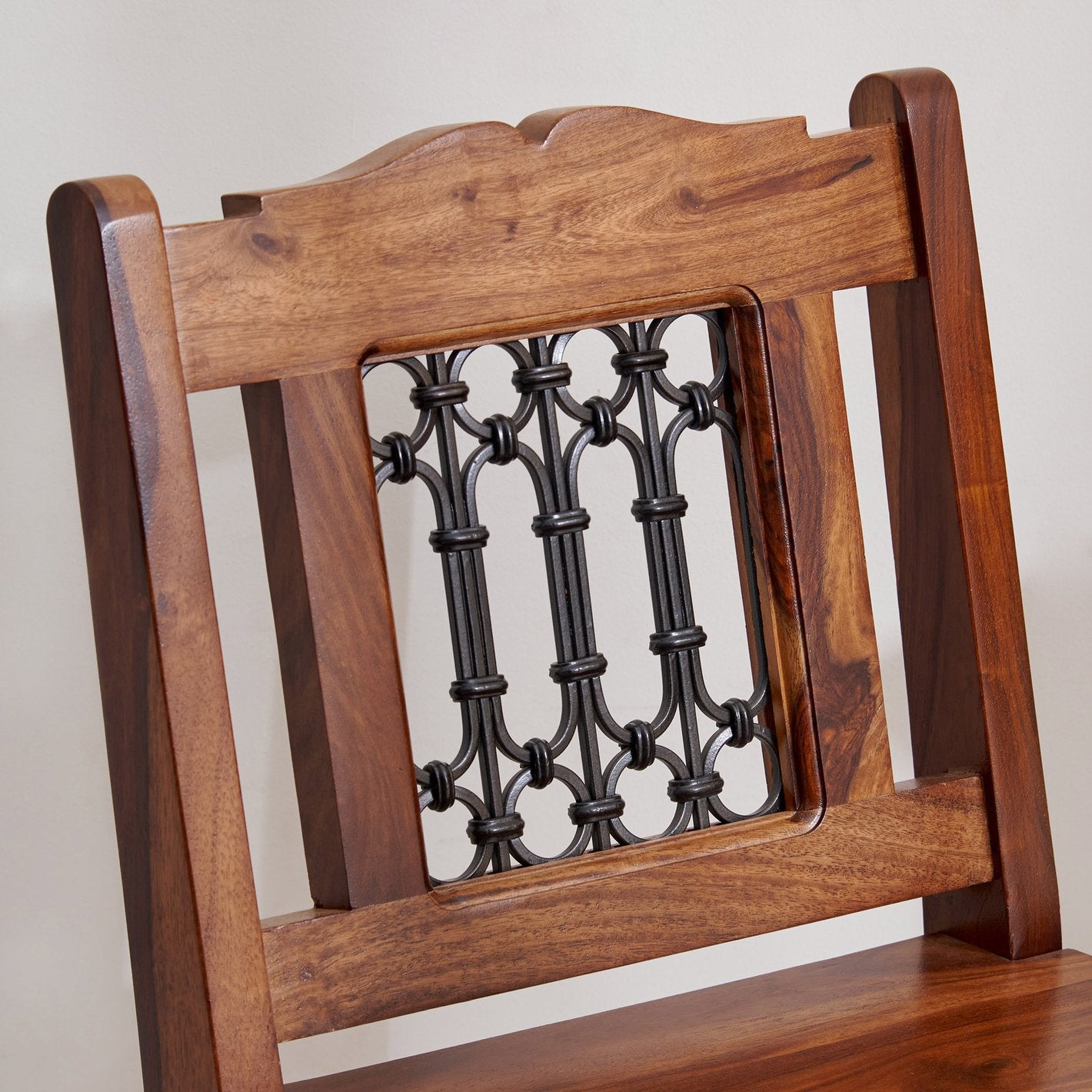 Helioc Kan Sheesham Wood Bar Chair In Provincial Teak Finish