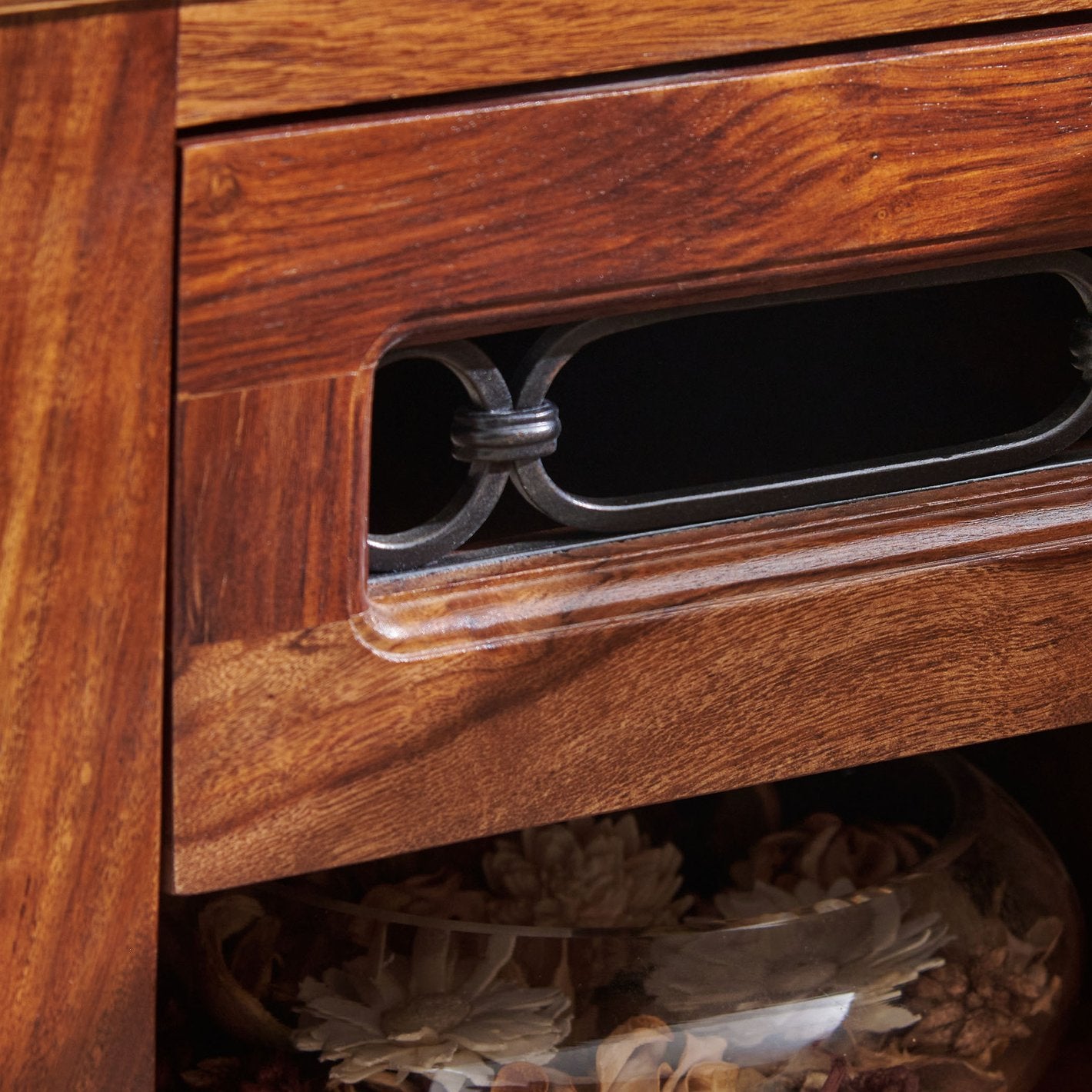 Helioc Kan Sheesham Wood Bed side Table In Provincial Teak Finish