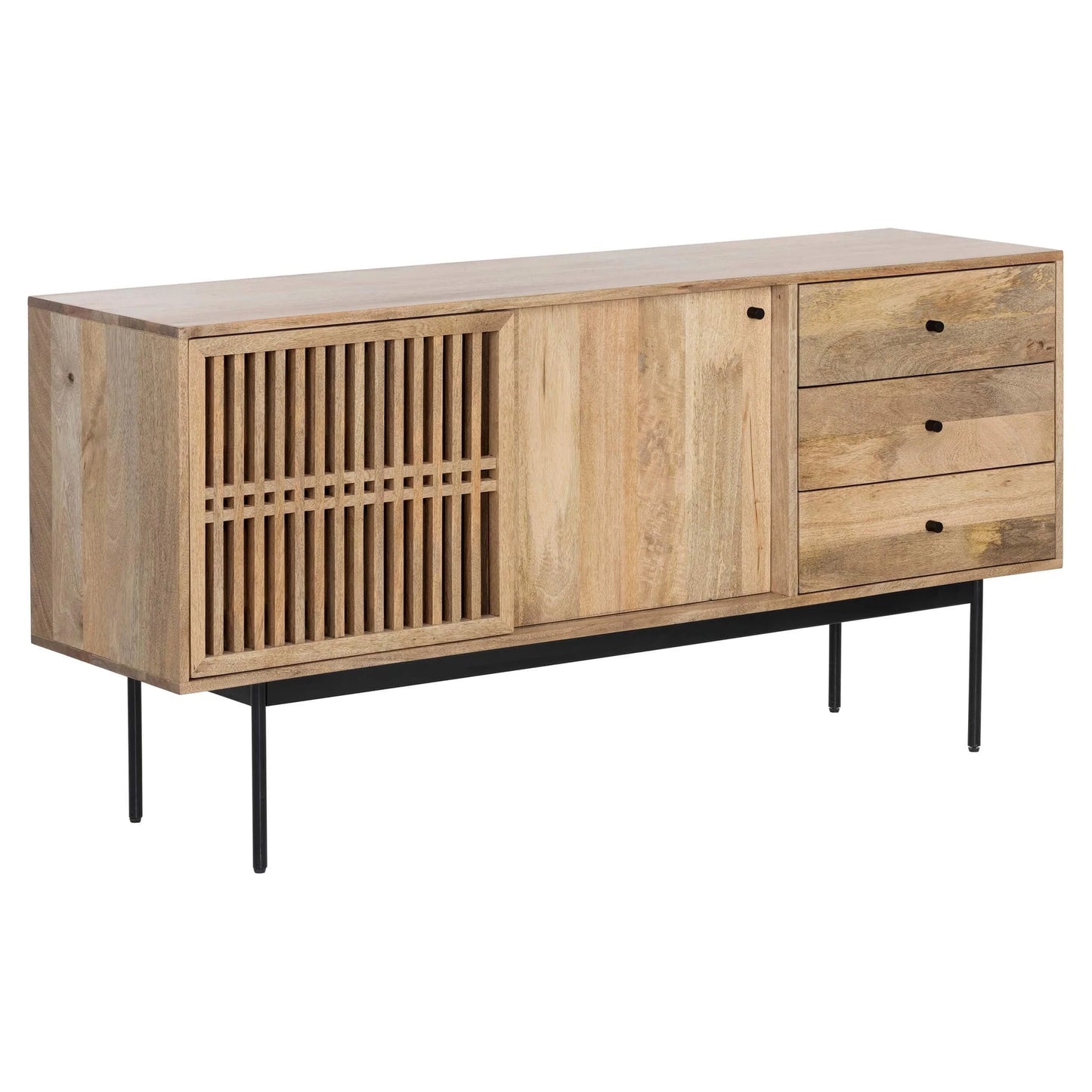 Baliya Solid Mango Wood Sideboard In Walnut For Lining Room Furniture