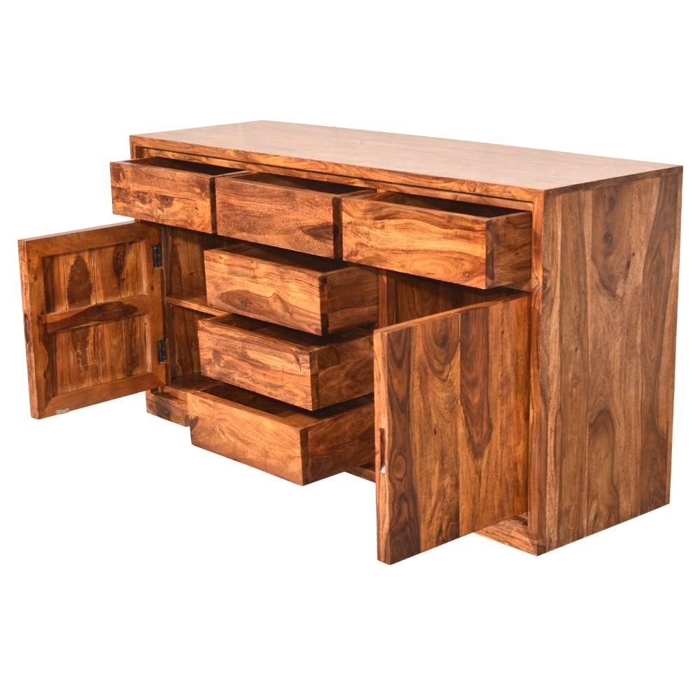 Baliya Solid Mango Wood Sideboard In Walnut For Lining Room Furniture