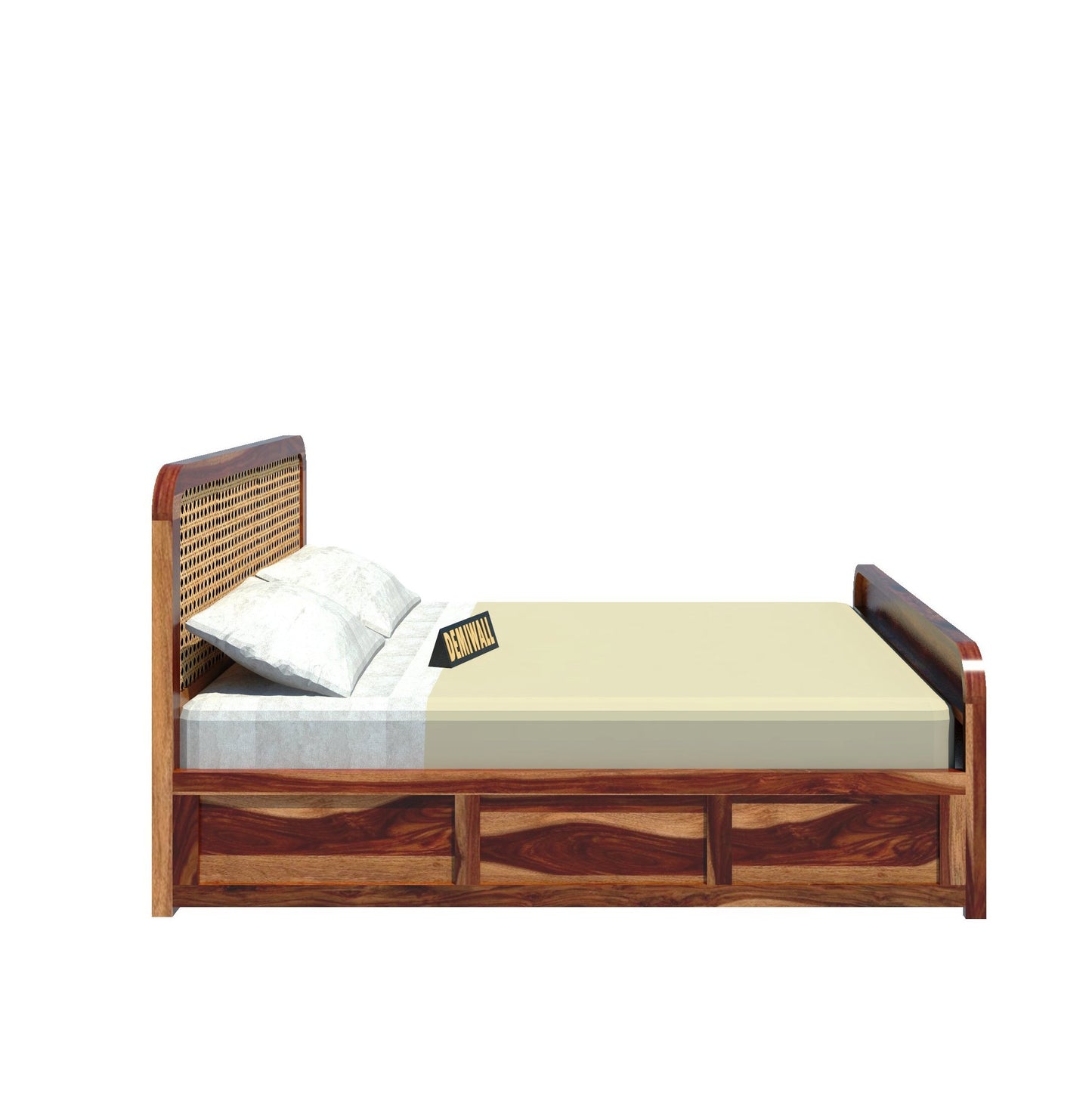 Royal Rattan Sheesham Wood King Size Box Storage Bed In Provincial Teak Finish
