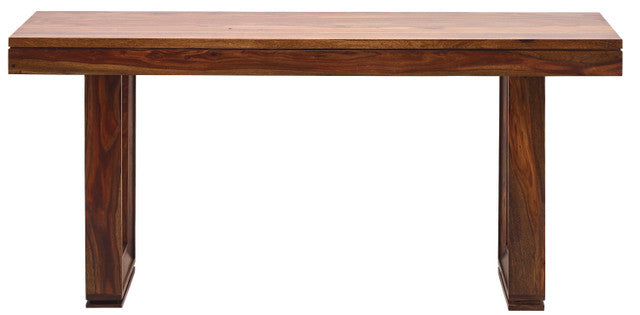 Roster Sheesham Wood Console Table With Natural Rusik Teak Finish For Dining Room