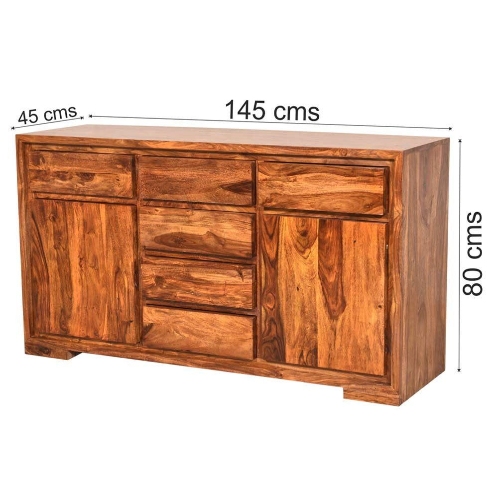 Baliya Solid Mango Wood Sideboard In Walnut For Lining Room Furniture