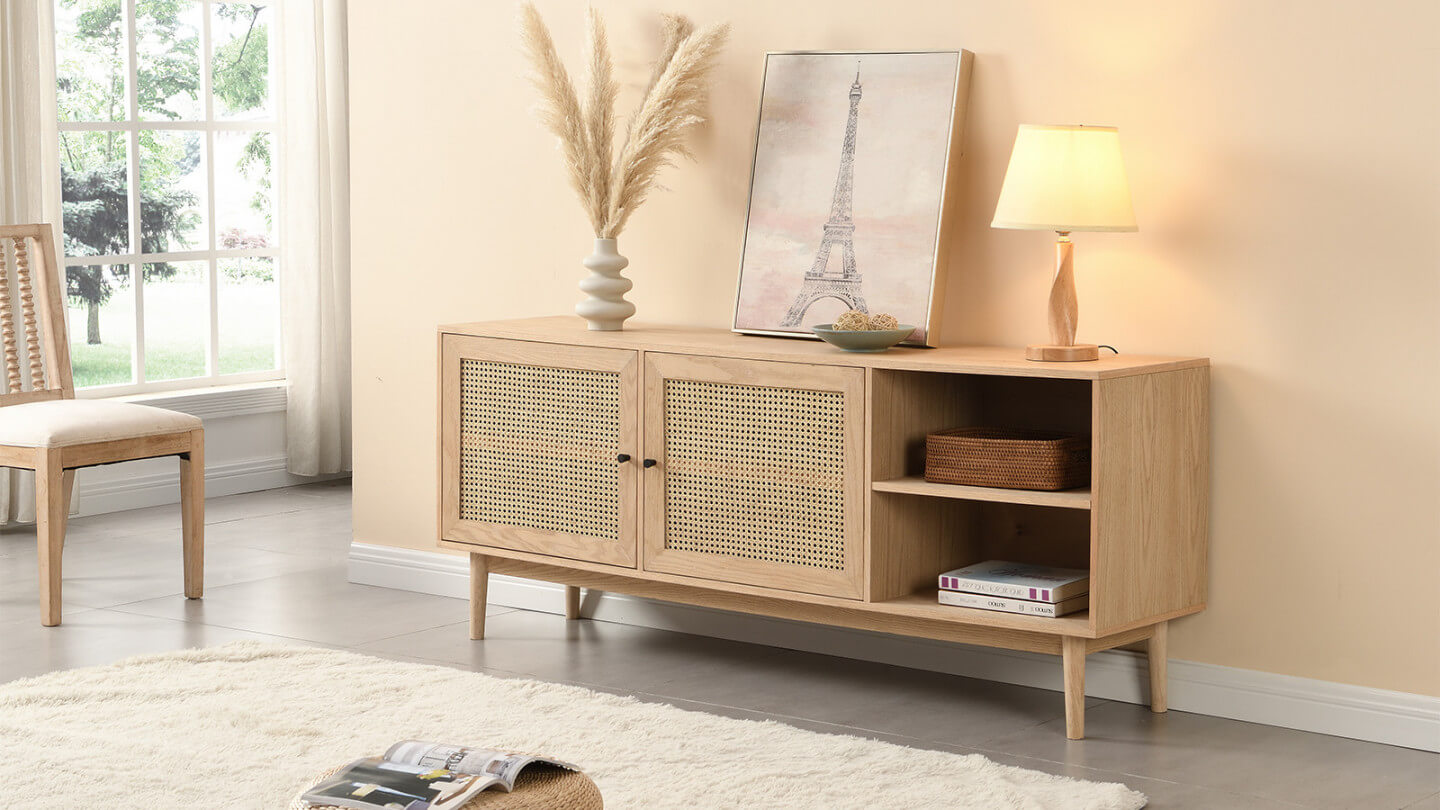 Homfab Mango Wood tv unit 2 door For Living Room Furniture