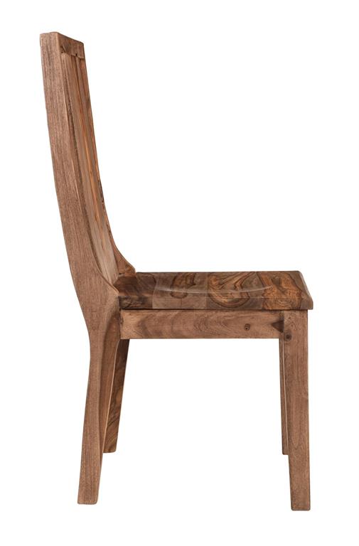 Roster Sheesham Wood Chair With Natural Gray Finish For Dining Room Set of 2