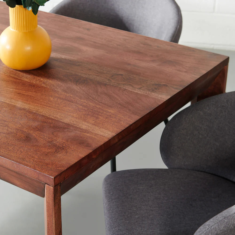 Roster Sheesham Wood Dining Table Rose wood Finish