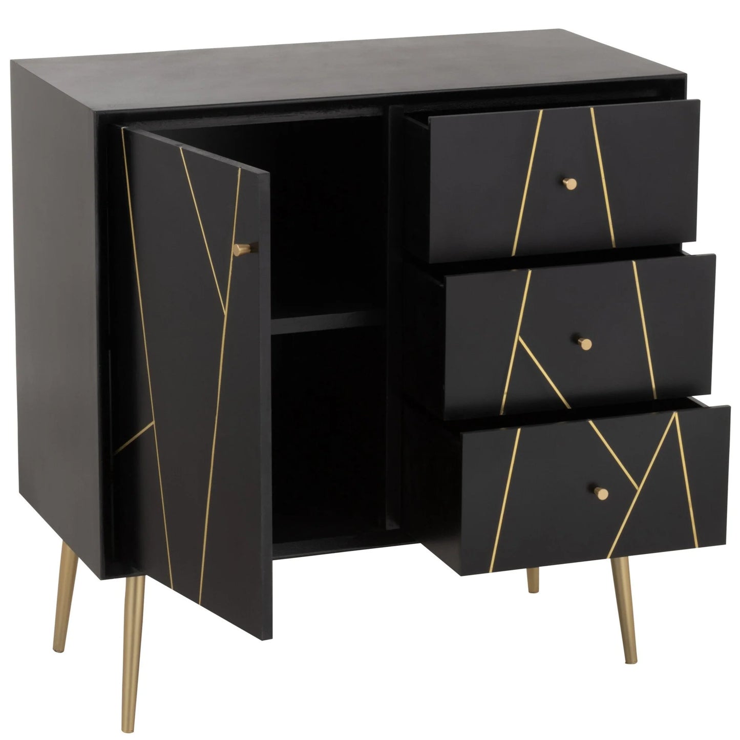 Baliya Solid Mango Wood Sideboard In Walnut For Lining Room Furniture