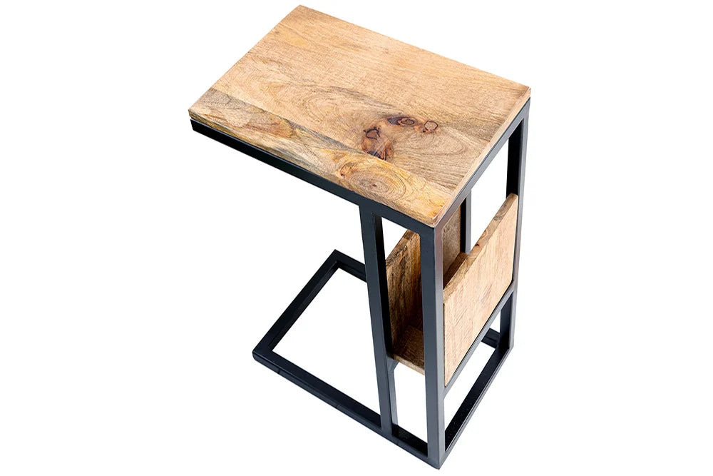 Regerd Side Table Made Of Sheesham Wood & Iron #013
