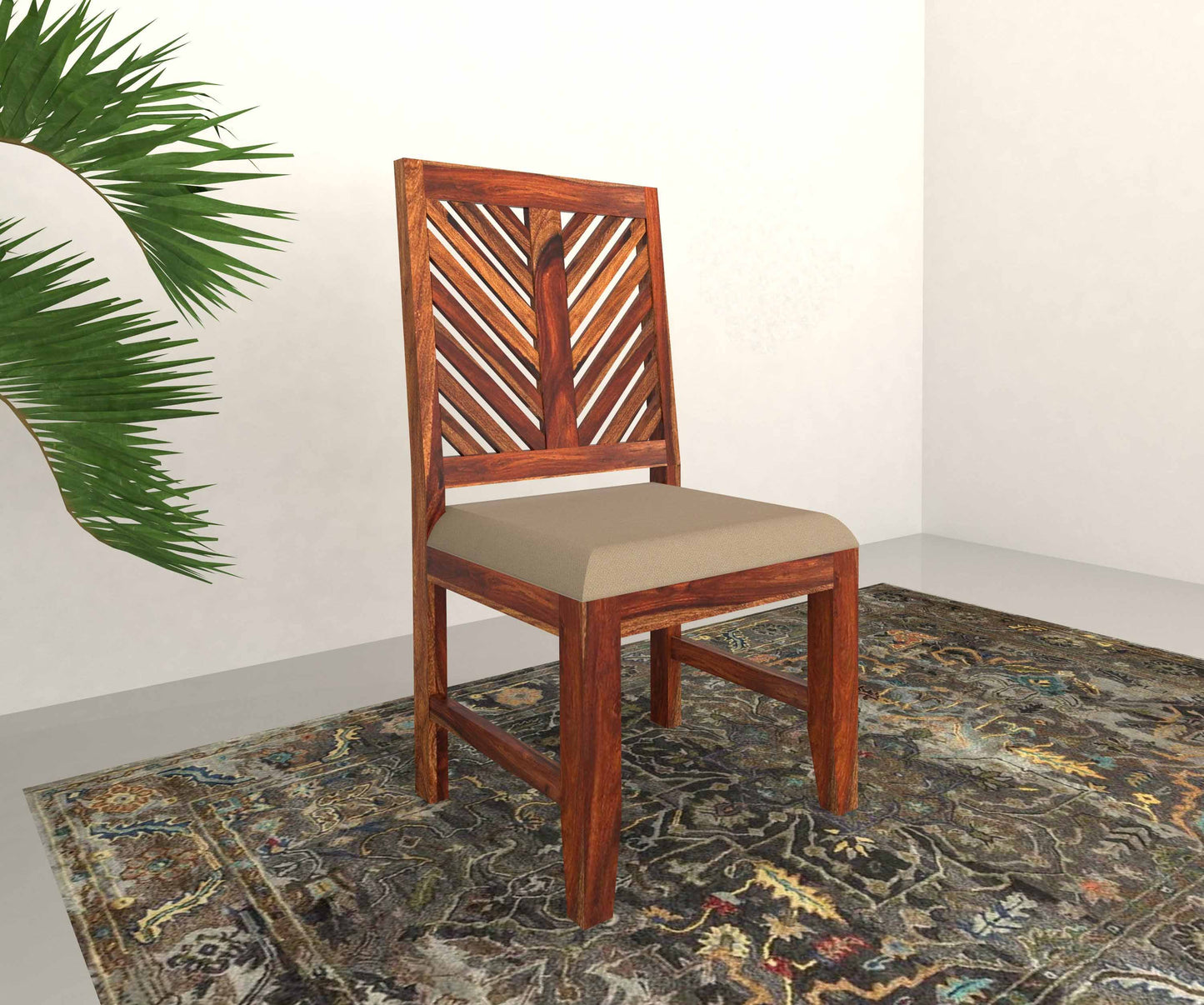Demiwall Sheesham Wood Six Seater Dining Set With Bench