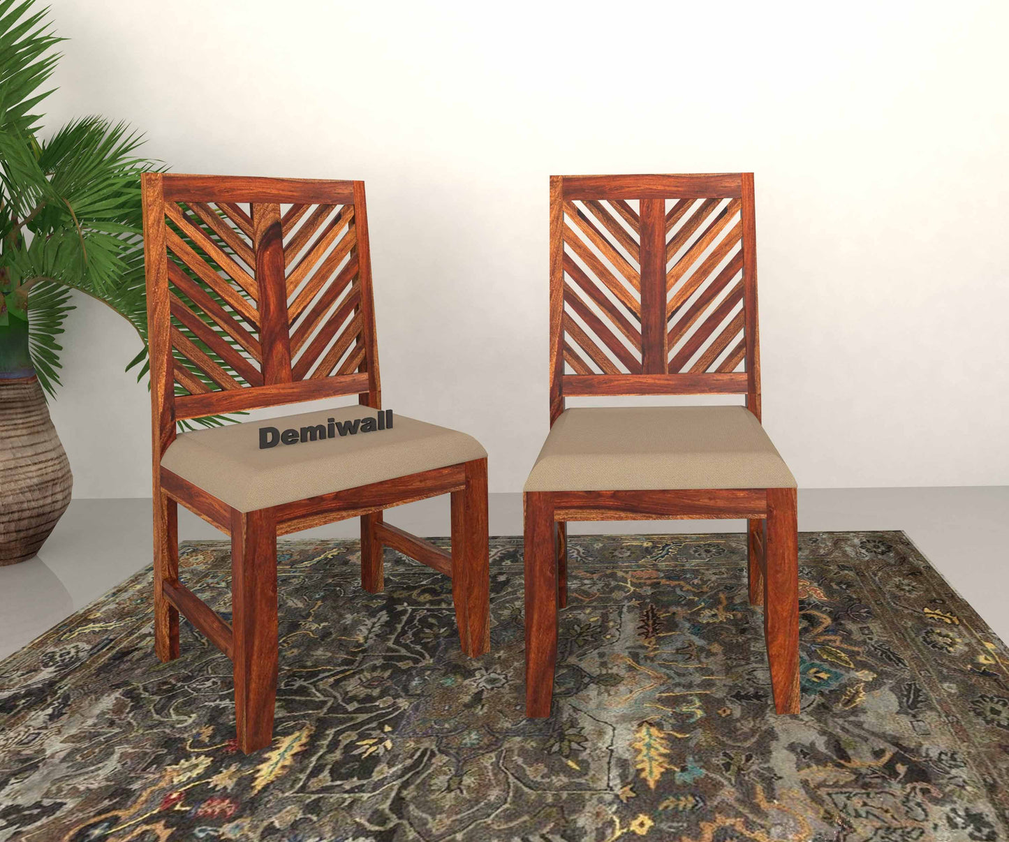 Demiwall Sheesham Wood Six Seater Dining Set With Bench