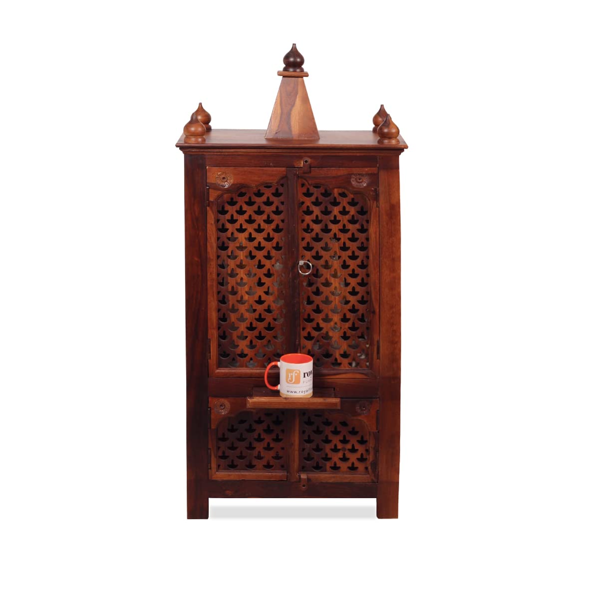 Sheesham Wood Pooja Mandir In Natural,