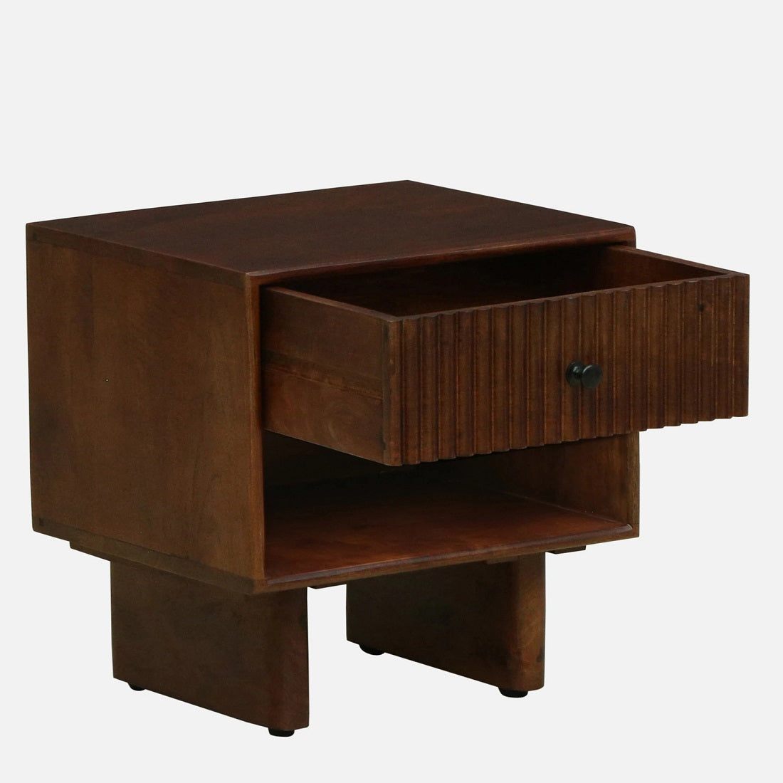 Solid Wood Bedside Table in Tobacco Finish