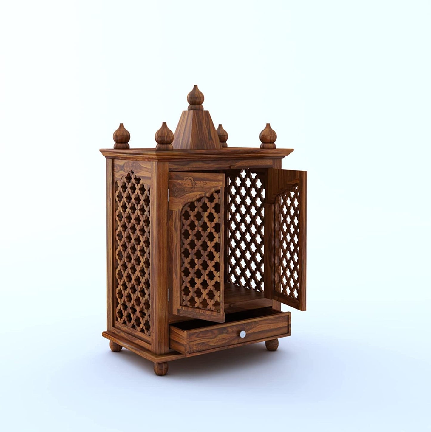 Solid wood temple with Two Door And One Drawer Storage