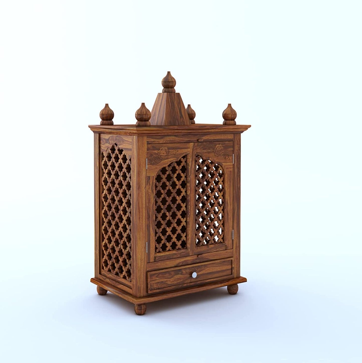 Solid wood temple with Two Door And One Drawer Storage
