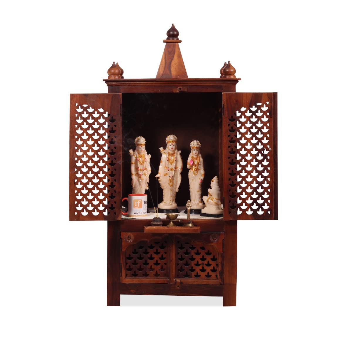 Sheesham Wood Pooja Mandir In Natural,