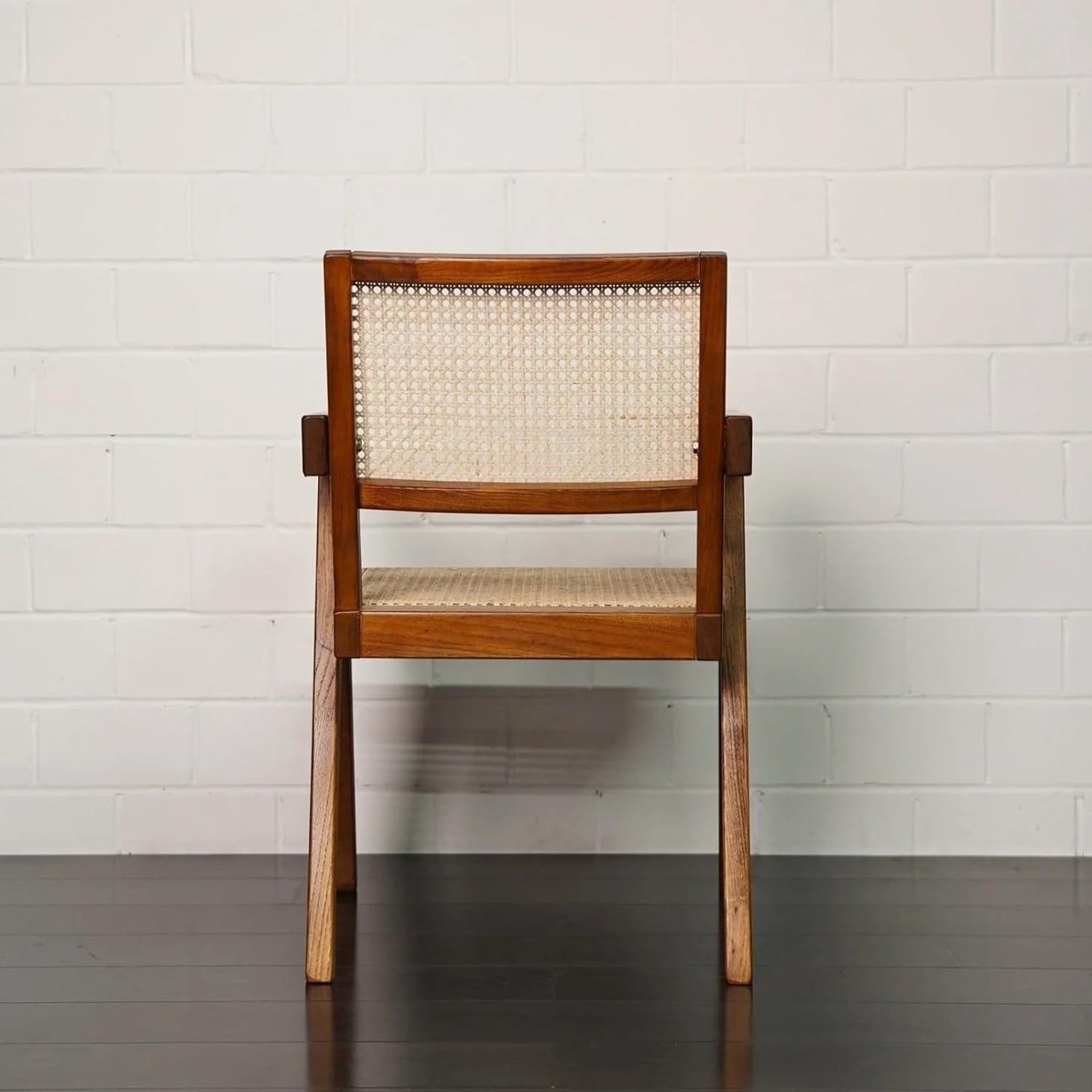 Roman Rattan Aram Chair for Living Room and Office (Provincial Teak Finish) Set of 2