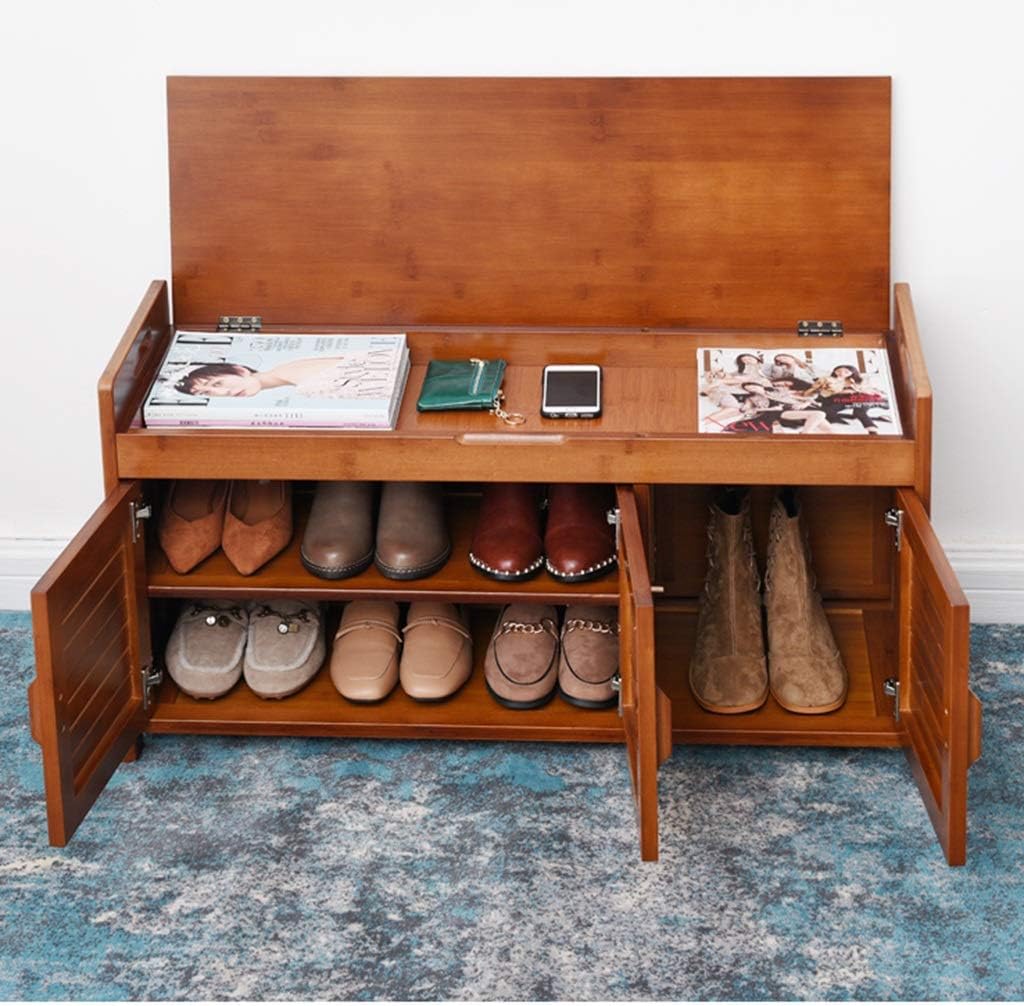 Cushion Shoe Storage Bench In Teak Wood