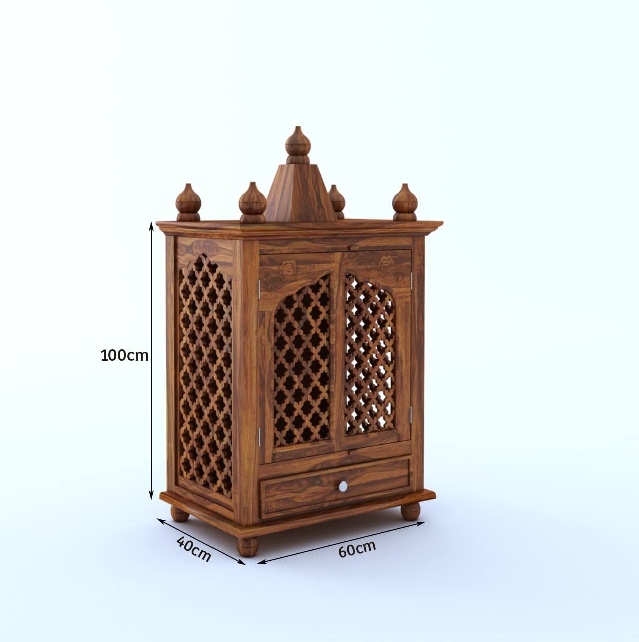 Solid wood temple with Two Door And One Drawer Storage