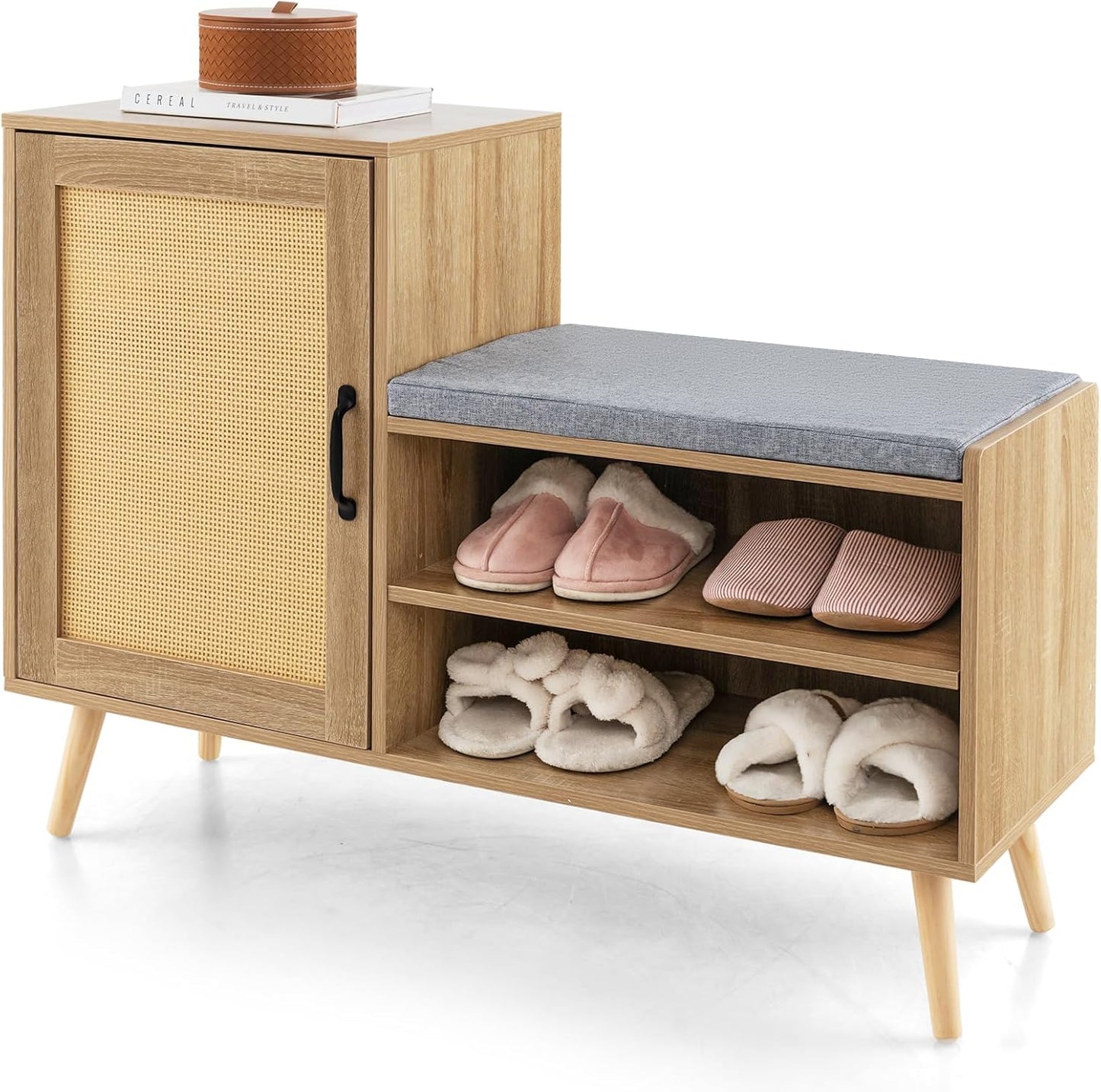Citijan Mango Wood Shoe Rank For Living Room Furniture