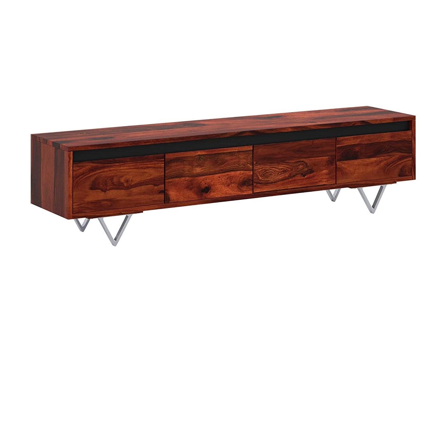 Ezra Sheesham Wood 4 Drawer Tv Cabinet #004
