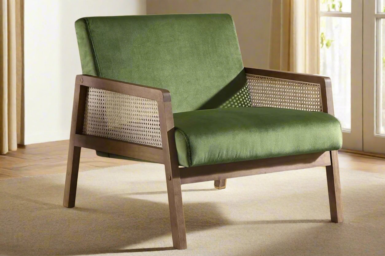 Jabalpur Teak And Cane Furniture Avira Teak Wood Cane Chair