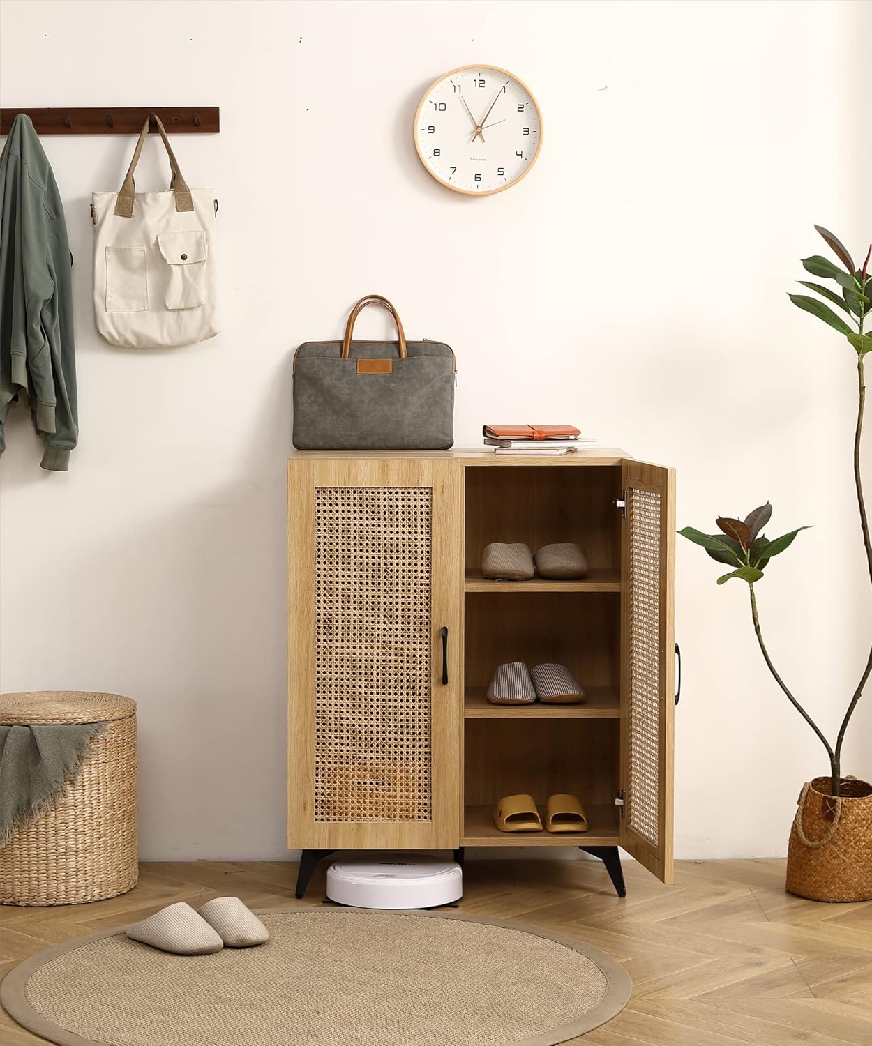Citijan Sheesham Wood Shoe Cabinet, Mango Wood Shoe Rank For Living Room Furniture