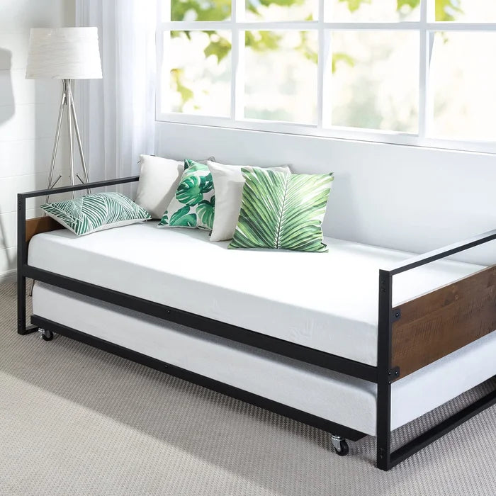 MORDEN METAL AND WOODEN  SINGLE BED