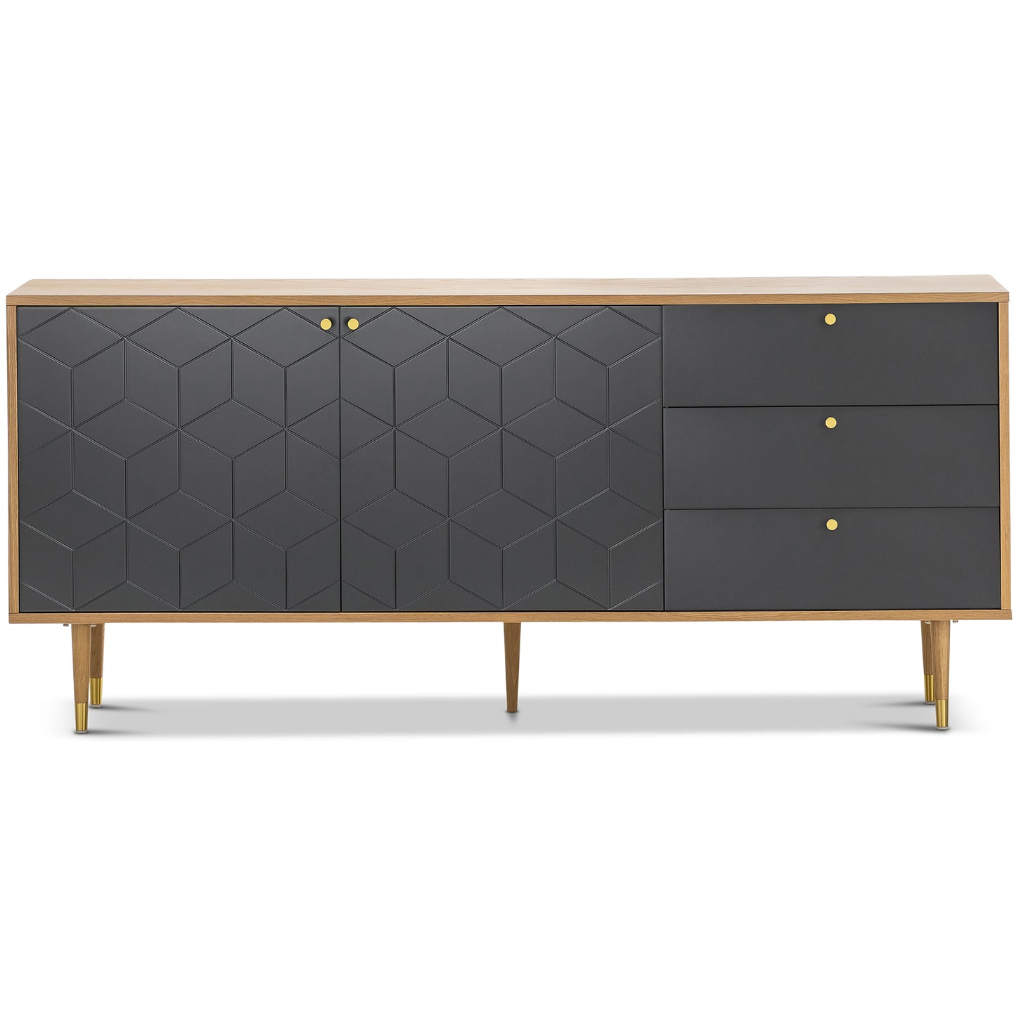 Baliya Solid Mango Wood Sideboard In Walnut For Lining Room Furniture