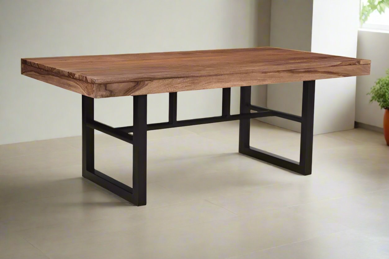 Roster Sheesham Wood 8 Seater Dining Table With Rustic Teak Finsh Dining Room