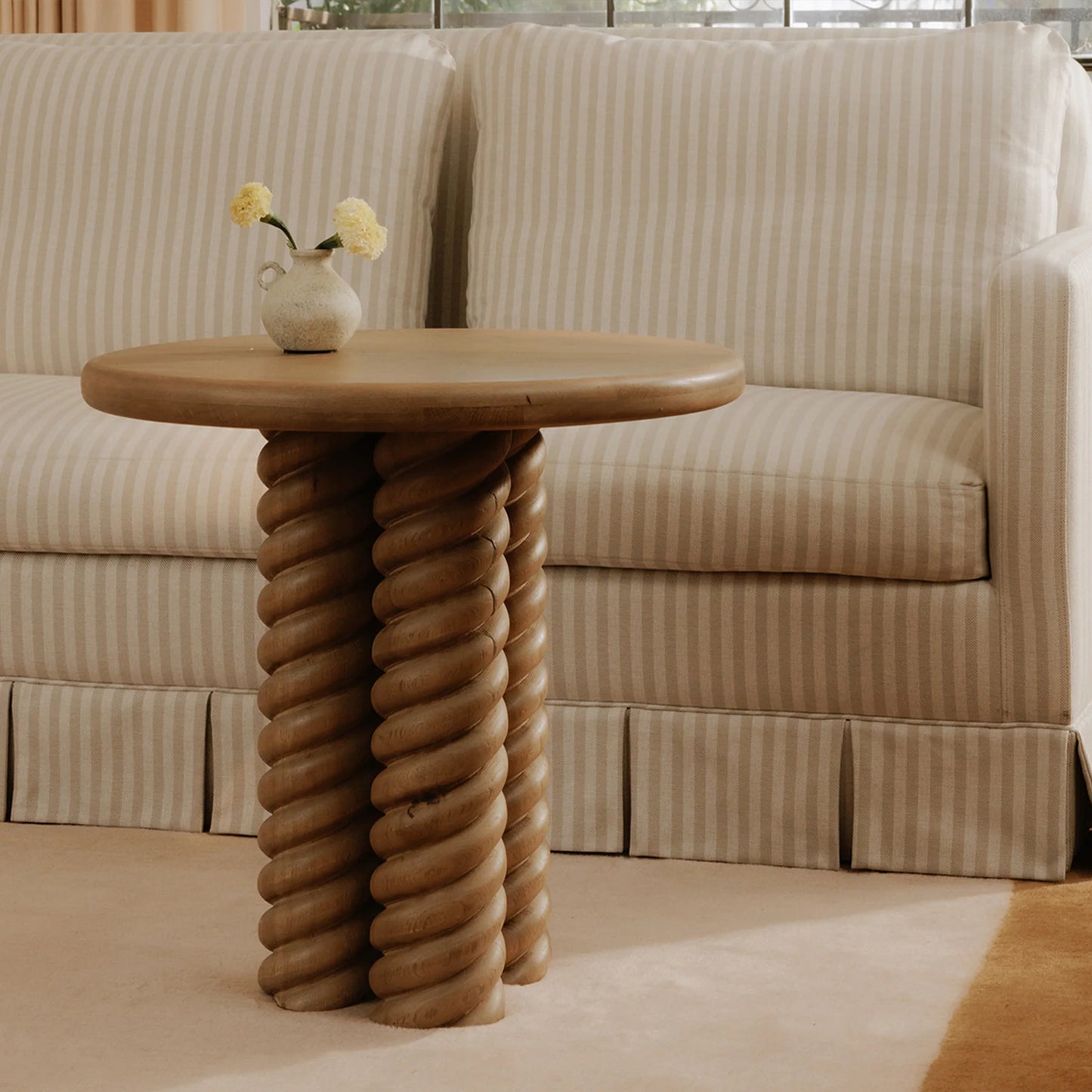 Goela Solid Wood End Table Natural Finish For living Room