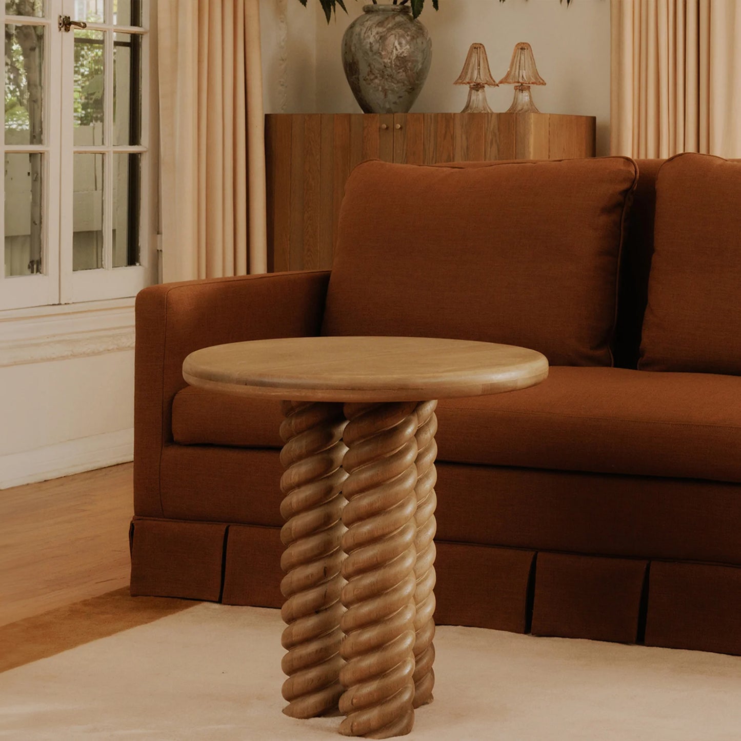 Goela Solid Wood End Table Natural Finish For living Room