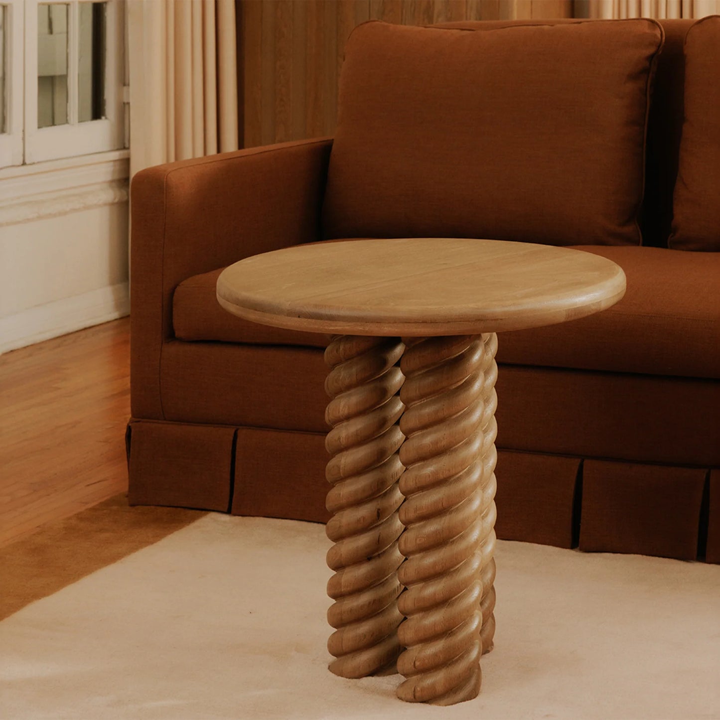 Goela Solid Wood End Table Natural Finish For living Room