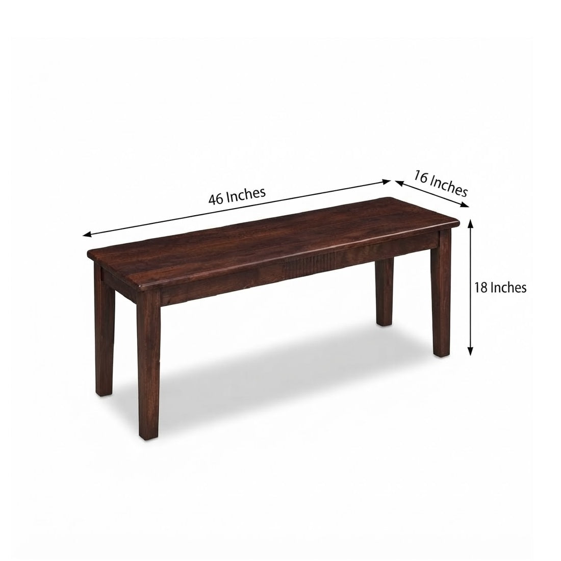 Demiwall Solid Mango Wood Bench In tubbeco Finish - Sierra Collection
