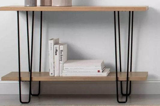 Alex Solid Wood console table in warm chestnut finish