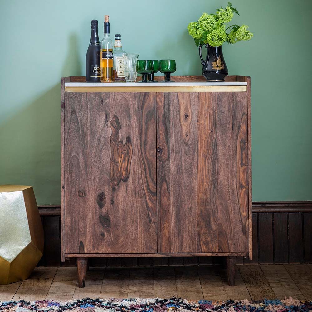 Baliya Solid Mango Wood Sideboard In Walnut For Lining Room Furniture