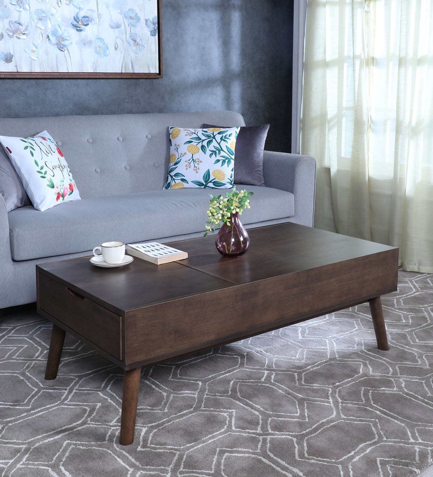 Baliya Solid Mango Wood Sideboard In Walnut For Lining Room Furniture