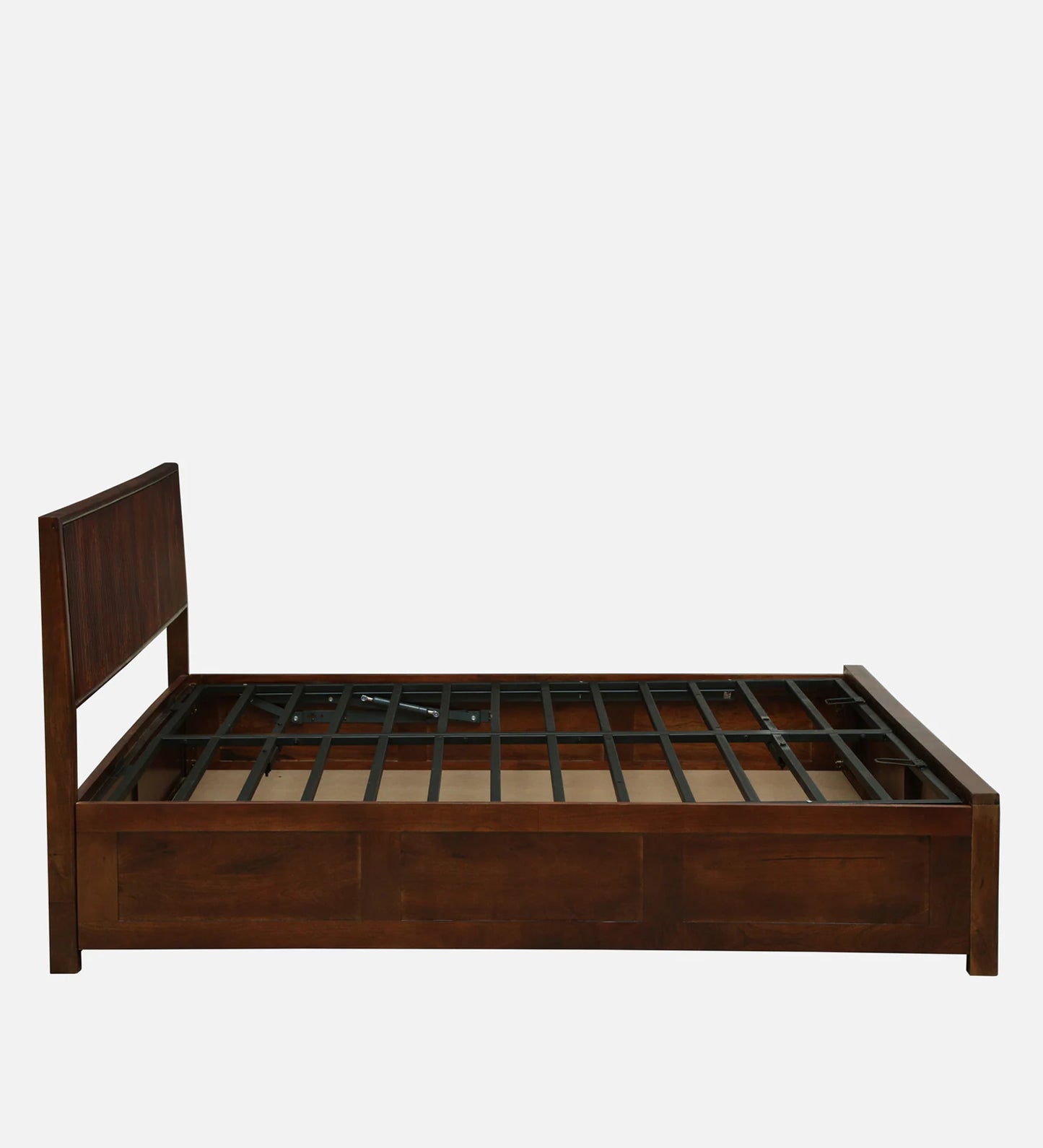 Solid Wood King Size Haydrolic Storage Bed In Tubeco Finish