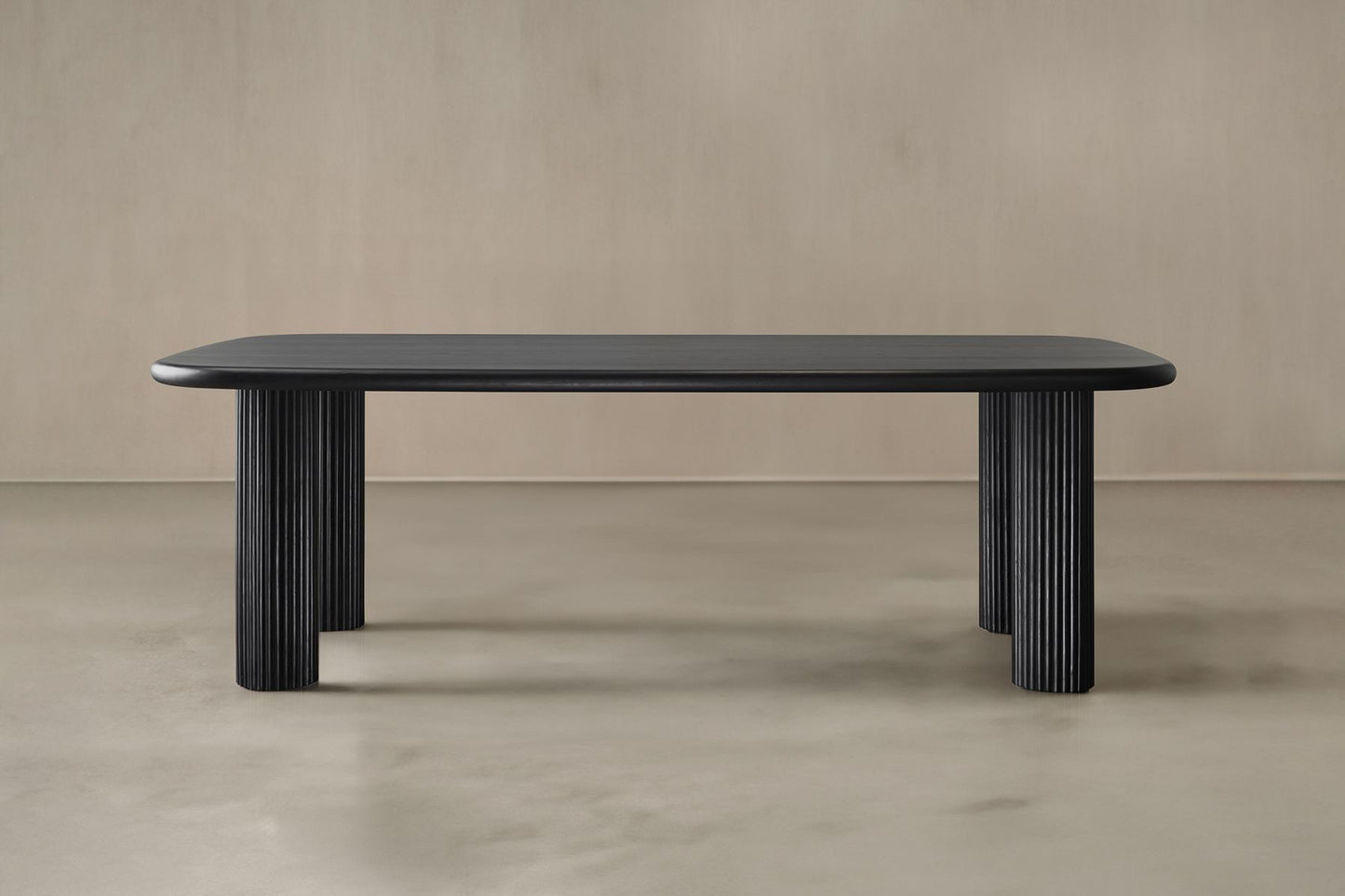 Thara Sholid Wood Six Seater Dining Table Black finish