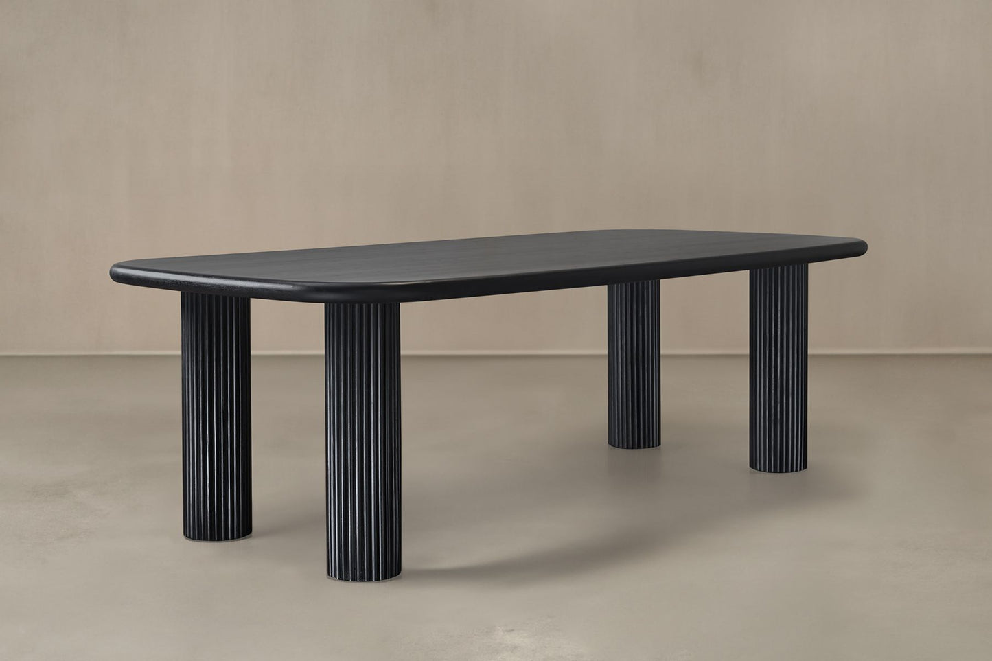 Thara Sholid Wood Six Seater Dining Table Black finish