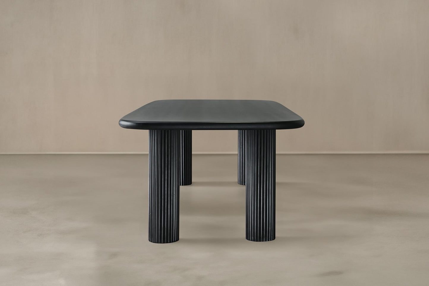 Thara Sholid Wood Six Seater Dining Table Black finish