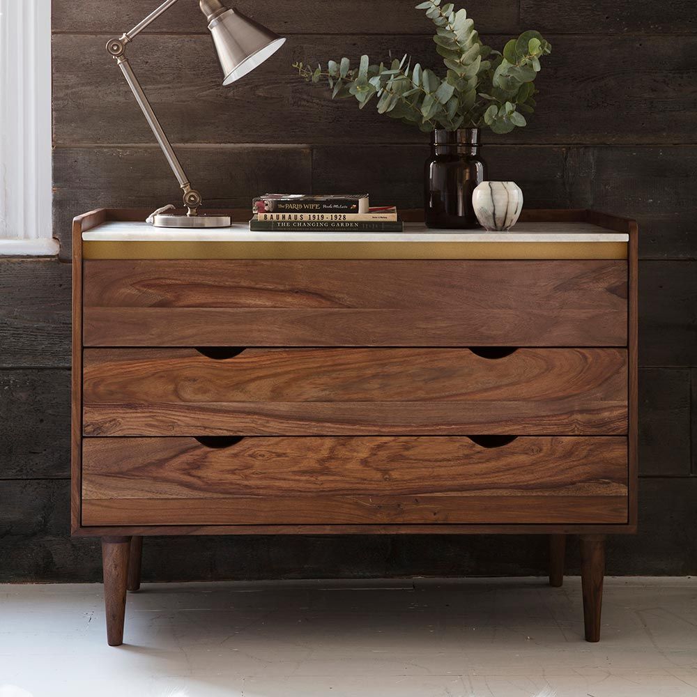 Baliya Solid Mango Wood Sideboard In Walnut For Lining Room Furniture